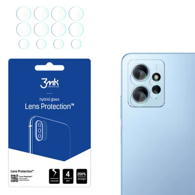 Produktbild von 3mk Hybridglas Lens Protection für Xiaomi Redmi 12  Kamera Objektiv Kameralinse 0,16mm 6H (4 Stück)