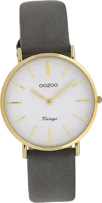 Produktbild von Oozoo Damen Armbanduhr grau Analog Vintage Series Lederarmband D2UOC20088