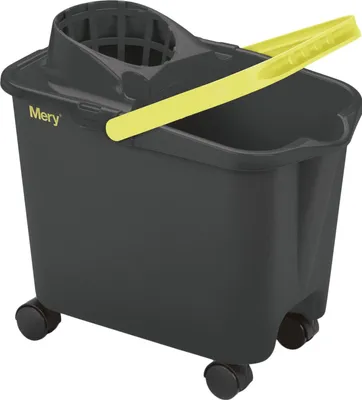 Immagine prodotto di Secchio per mop Fröhlich Secchio con ruote piroettanti Secchio con ampio sgocciolatoio Resistenza massima Grigio Capacità 14 litri