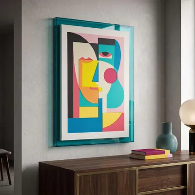 Immagine prodotto di Quadro decorativo "Picassy", tela su telaio, dimensioni 50x3,3x70 cm, multicolore, design di Mauro Ferretti
