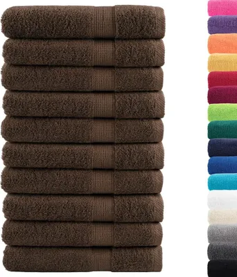Produktbild von vidaXL Premium Saunatücher SOLUND 10 Stk. Braun 80x200 cm 600 g/m²
