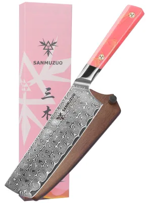 Nakiri-Küchenmesser 18 cm, Damaststahl, Harzgriff, Sheng-Serie
