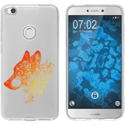 Produktbild von PhoneNatic Case kompatibel mit Huawei P8 Lite 2017 Silikon-Hülle Floral Wolf M3-2