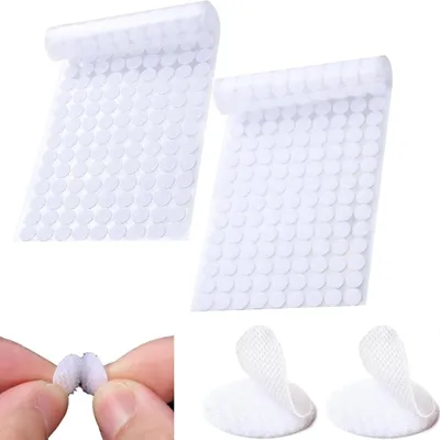 Produktbild von Klett Klebepunkte 10mm, 100 Stück Klettpunkte Selbstklebend, Rund Doppelseitig Klebende Klettverschluss, Rund Klettband Klettstreifen