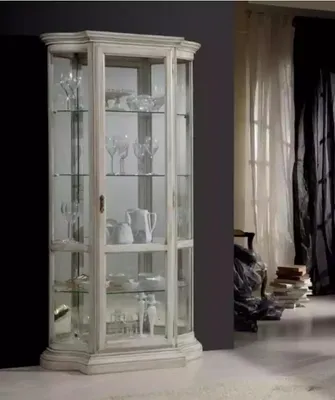 Produktbild von Wohnzimmer Möbel Holz Vitrinen Glas Schrank Echtholz Anrichte Vitrine