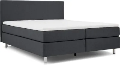 Produktbild von Kaiser Möbel Boxspringbett 140x200cm mit matratze+topper, Schlafzimmerbett SAVANA Dunkelgrau