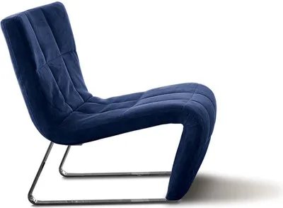 Produktbild von Sessel ohne Armlehne Luxus Polster Design Möbel Italienischer Stil Textil Blau