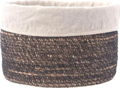 Produktbild von ORION Korb Durchmesser 18 cm Creme, Wasserhyazinthe Textil