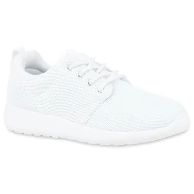 Produktbild von Mytrendshoe Damen Sportschuhe Trendfarben Runners Sneakers Laufschuhe 77409, Farbe: Weiß, Größe: 45