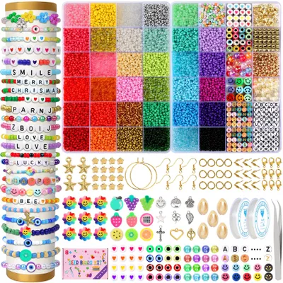 Perlen-Armband-Bastelset, 19.000 Teile, 36 Farben, DIY