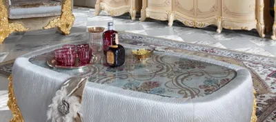 Image de Table de salon en bois Tables d'appoint Canapé Baroque Table basse Table d'appoint