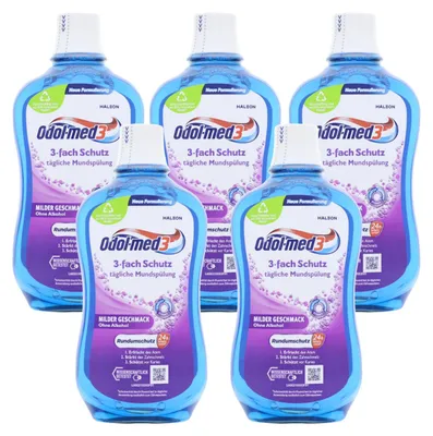 Produktbild von 5 x Odol-med3 Mundspülung 3-Fach Schutz je 500ml Alkoholfrei