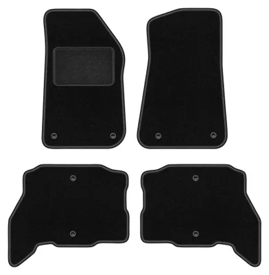 Image de Tapis de sol en moquette pour Jeep Wrangler JL 4XE 2021-2023 (5 portes) – jeu 4 pièces, noirs, sur mesure – Wielganizator LUX