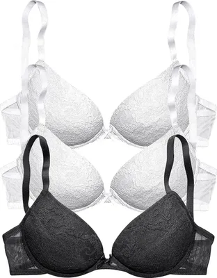 Produktbild von PETITE FLEUR Push-up-BH 2xweiß+1xschwarz Größe 85 Cup A