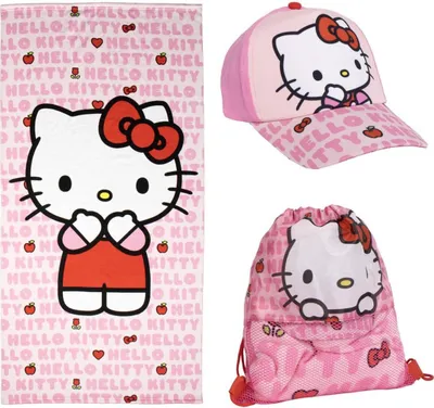 Image de Set de serviettes Hello Kitty - serviettes pour enfants dans un sachet pratique