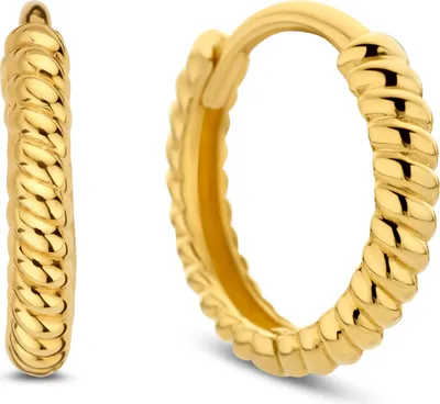 Produktbild von New Bling 9NBG-0734 Gold-Ohrringe - Ohrringe - 14 Karat - 13mm Durchmesser - 2,3mm breit - Scharnier - gedreht - Gold