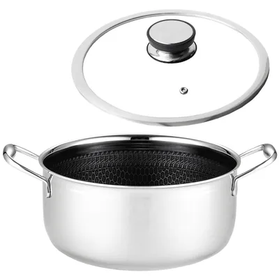 Obrázek produktu pro YEZEY Profesionální indukční hrnec Nepřilnavý 5 L 24 cm S poklicí Nerezová ocel Mitsu Hybrid PFOA a PFOS bez Voštinový vzor HEX