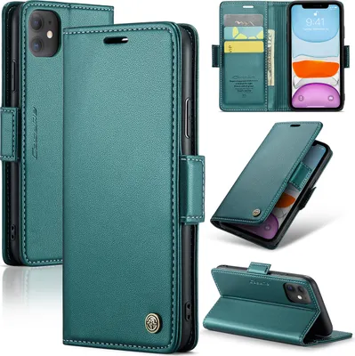 Obrázek produktu pro iPhone 11 Pouzdro, RFID Blokování Karet, Pokročilé Flip Kožené Pouzdro s Funkcí Stojánku pro iPhone 11 zelené