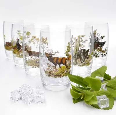 Longdrinkglas-Set 6-tlg. 400 ml, Höhe 13 cm, Jagdmotive