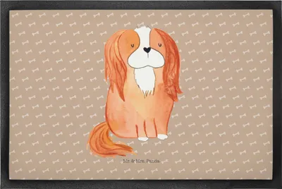 Produktbild von Mr. & Mrs. Panda fußmatte Hund Cavalier King Charles Spaniel 50 x 75 cm - Hundeglück - Geschenk, Sprüche, Schmutzmatte, Bodenvorleger, Türmatte, Cockerspaniel, Spruch