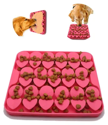 Lickmatte für Hunde mit Saugnapf, rot, 20,5 cm, Silikon