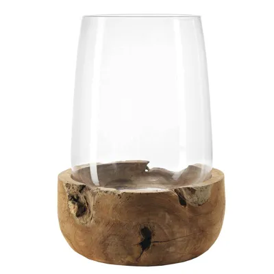 Image de Leonardo - Photophore TERRA 45 cm avec socle en teck
