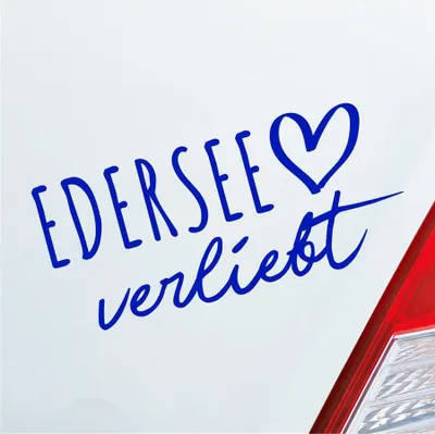 Produktbild von Auto Aufkleber Edersee verliebt Herz See Sea Liebe Car 19x9 cm Dunkelblau Sticker Heckscheibenaufkleber