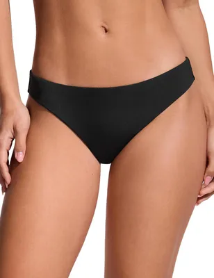 Productafbeelding van Zwart bikinibroekje met lage taille, maat M, sneldrogend en elastisch