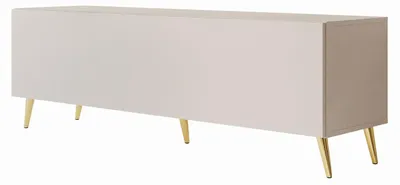 Produktbild von TV-Schrank COLGANTE Kaschmir 150 cm mit LED-Beleuchtung auf schrägen goldenen Füßen