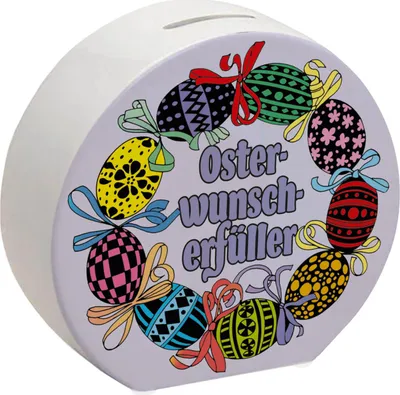 Produktbild von Osterwunscherfüller mit Ostereiern Spardose in lila