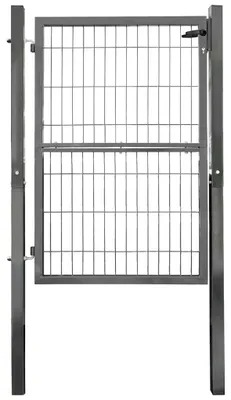 Produktbild von Gartentor Tor für Gartenzaun Zaun 140 cm hoch Gartentür aus Metall für Stabmattenzaun Abschließbar inkl. Pfosten Anthrazit V2Aox