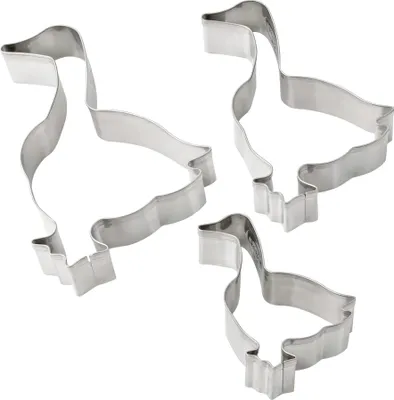 Immagine prodotto di Set di tagliabiscotti Dr. Oetker Gansfamilie, tagliabiscotti per biscotti, biscotti e fondente, tagliabiscotti per Natale, tagliabiscotti in acciaio inox (colore: argento), quantità: 1 x set da 3
