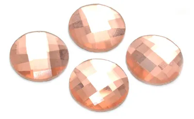 Produktbild von Vintageparts Glasschliffcabochon lachsfarben 18 mm, 4 Stück