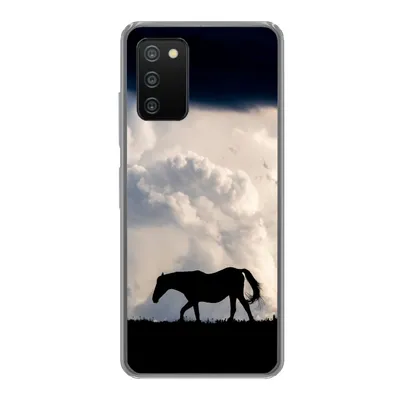 Produktbild von MuchoWow® Handyhülle Schutzhülle Hülle für Samsung Galaxy A03s Pferd - Wolken - Schatten Silikon Softcase Handy Hülle - Schutz