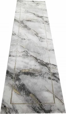 Produktbild von Teppich Wohnzimmer Marmor Optik in grau gold Größe - 200 x 290 cm