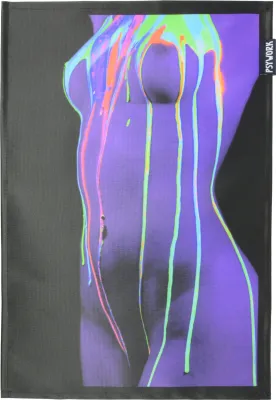 Produktbild von PSYWORK Schwarzlicht Stoffposter Neon "Nude Girl UV Color Splash 2", 30x45cm