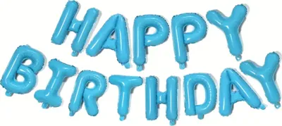 Produktbild von Happy Birthday  Luftballons Girlande Geburtstagsdeko Kindergeburtstag Geburtstag Deko Folienballon - Blau