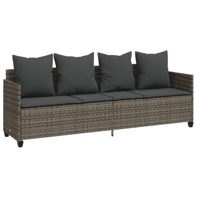 Obrázok produktu pre VidaXL 368346, Salónik, Polstrované sedadlo, Polyratan, Oceľ, Šedá, 110 kg, 2040 mm