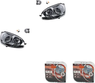 Zdjęcie produktu dla Johns, zestaw reflektorów + Osram Night Breaker Laser pasuje do VW Golf V 1K 5M 03-09 1K6941005R 1K6941005P 1K6941005N 1K6941029P 1K6941006R 1K694100
