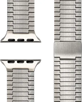 Produktbild von Chronos Edelstahl Armband für Apple Watch SE/10/9/8/7/6/5/4/3/2/1, Magnet Metall Loop Band, 38/40/41/42mm -  Mondsilber