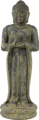 Produktbild von Buddha Figur Skulptur Stein Gartenfigur Lavasand Bali Buddha Gott Deko 50 cm