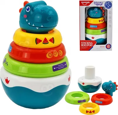 Obrázek produktu pro WOOPIE BABY Senzorická hračka Dino Skládačka Pyramida pro kojence