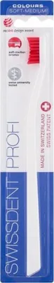 Obrázek produktu pro Profi klasický zubní kartáček Colours Soft Medium 1 - White&Red - Swissdent