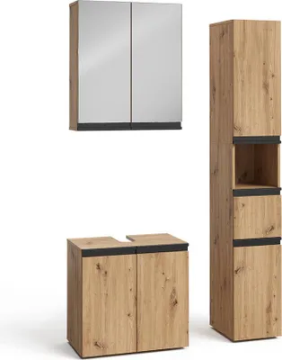 Obrázok produktu pre Súprava kúpeľňového nábytku Vicco Torren Artisan 3 časti, s vysokou jednotkou, Model 59595