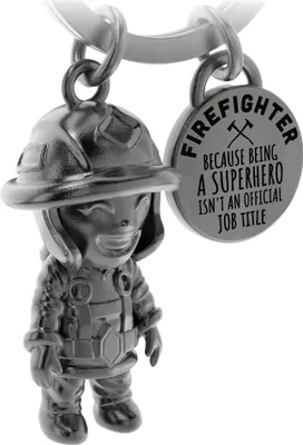 Produktbild von LANOLU Schlüsselanhänger Feuerwehrmann, Feuerwehr Geschenke für Männer, Glücksbringer Geschenke für Feuerwehrmänner aus Metall