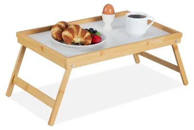 Bett-Tisch klappbar, Tablett, Bambus/MDF, 23,5x63x31 cm