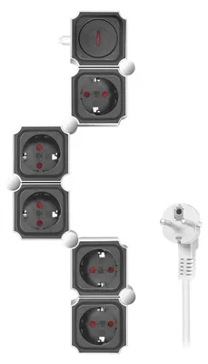 Immagine prodotto di LogiLink Striscia di prese flessibili a 5 vie bianco/nero