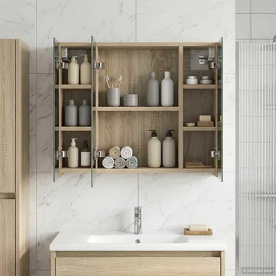 Immagine prodotto di Armadietto a specchio da bagno vidaXL in rovere Sonoma 60 x 14,5 x 50 cm
