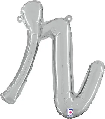 Produktbild von ABC14 Folienballon Buchstabe Skript Silber | R 36 cm