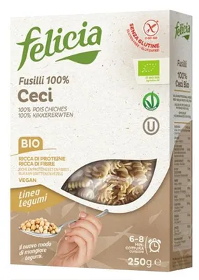 MAKARON Z CIECIERZYCY BIO BEZGLUTENOWY ŚWIDERKI 250G FELICIA